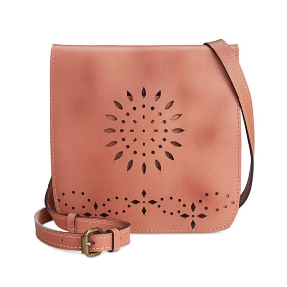 Patricia Nash Handbags - Pink Laser Cut Italian Leather Crossbody Bag